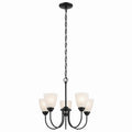 KICHLER 43638BK Jolie 5-Light Chandelier With Satin Etched Glass In Black