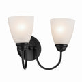 KICHLER 45638BK Jolie 2-Light Vanity Light With Satin Etched Glass In Black