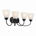 KICHLER 45640BK Jolie 4-Light Vanity Light With Satin Etched Glass In Black