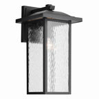 KICHLER 49928BKT Capanna 1-Light Extra-Large Wall Light With Clear Water Glass In Textured Black