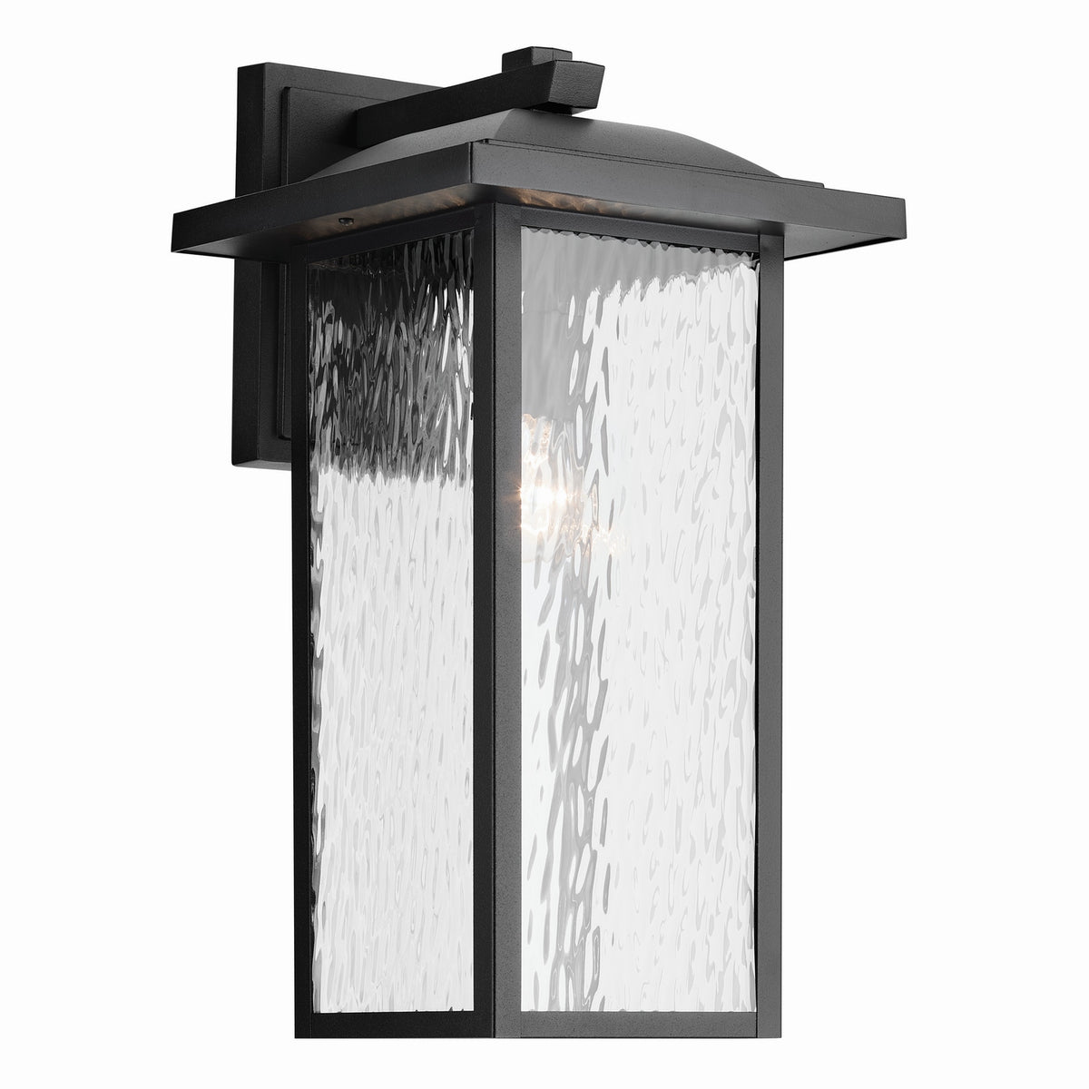 KICHLER 49928BKT Capanna 1-Light Extra-Large Wall Light With Clear Water Glass In Textured Black