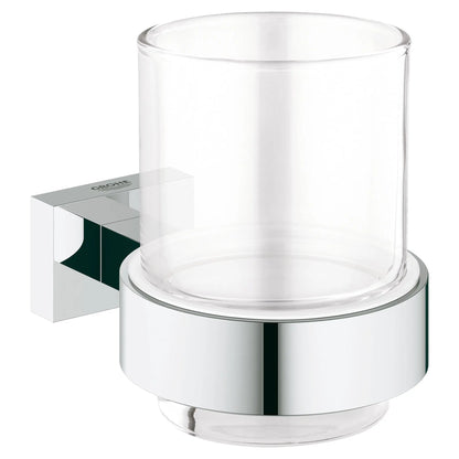 GROHE 40755001 Essentials Cube Glass with Holder - Chrome