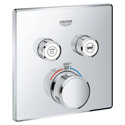GROHE Grohtherm Dual Function Thermostatic Valve Trim - Chrome, 29141000