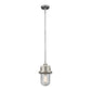 ELK SHOWROOM 16501/1 Briggs 1-Light Mini Pendant in Weathered Zinc and Satin Nickel with Seedy Glass