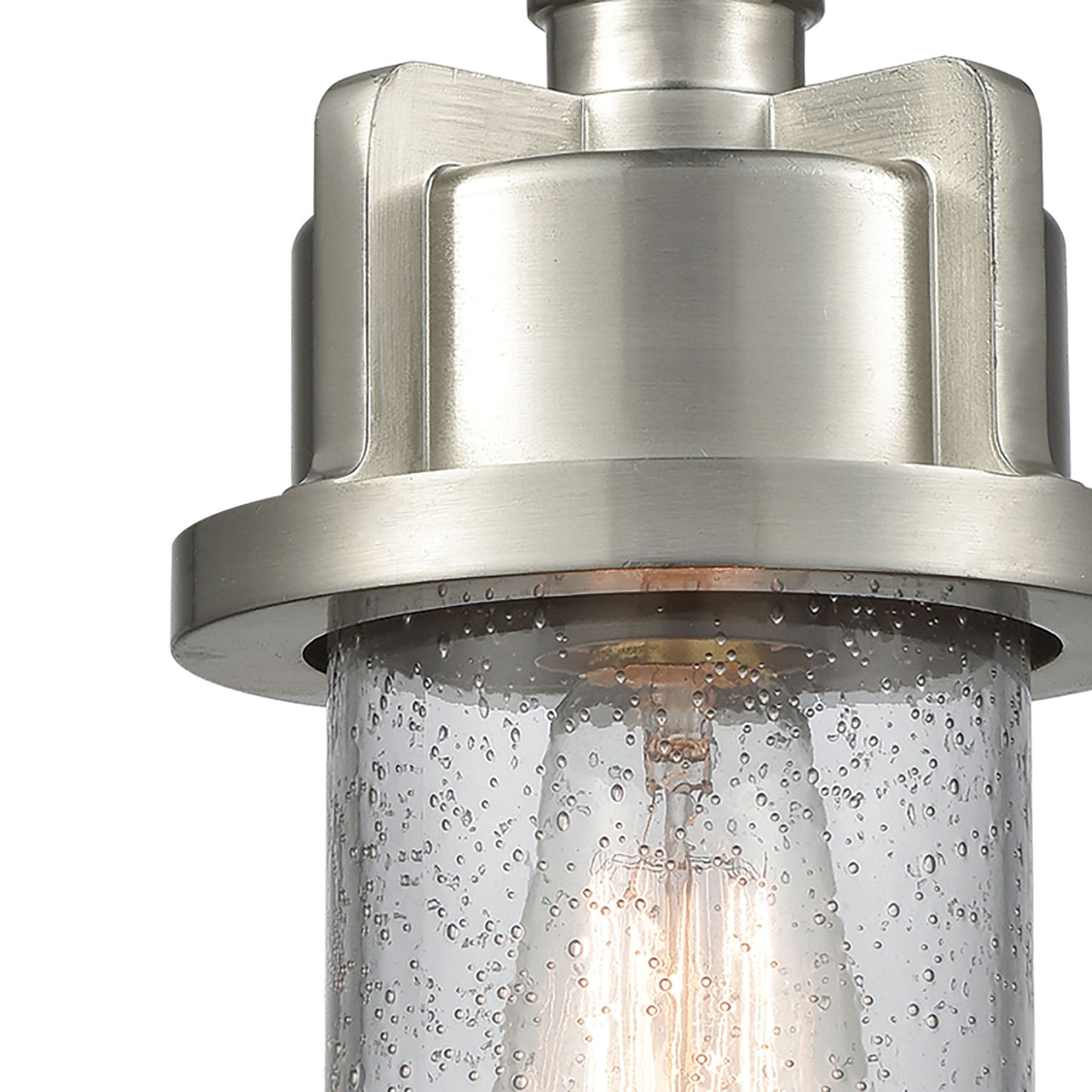 ELK SHOWROOM 16501/1 Briggs 1-Light Mini Pendant in Weathered Zinc and Satin Nickel with Seedy Glass