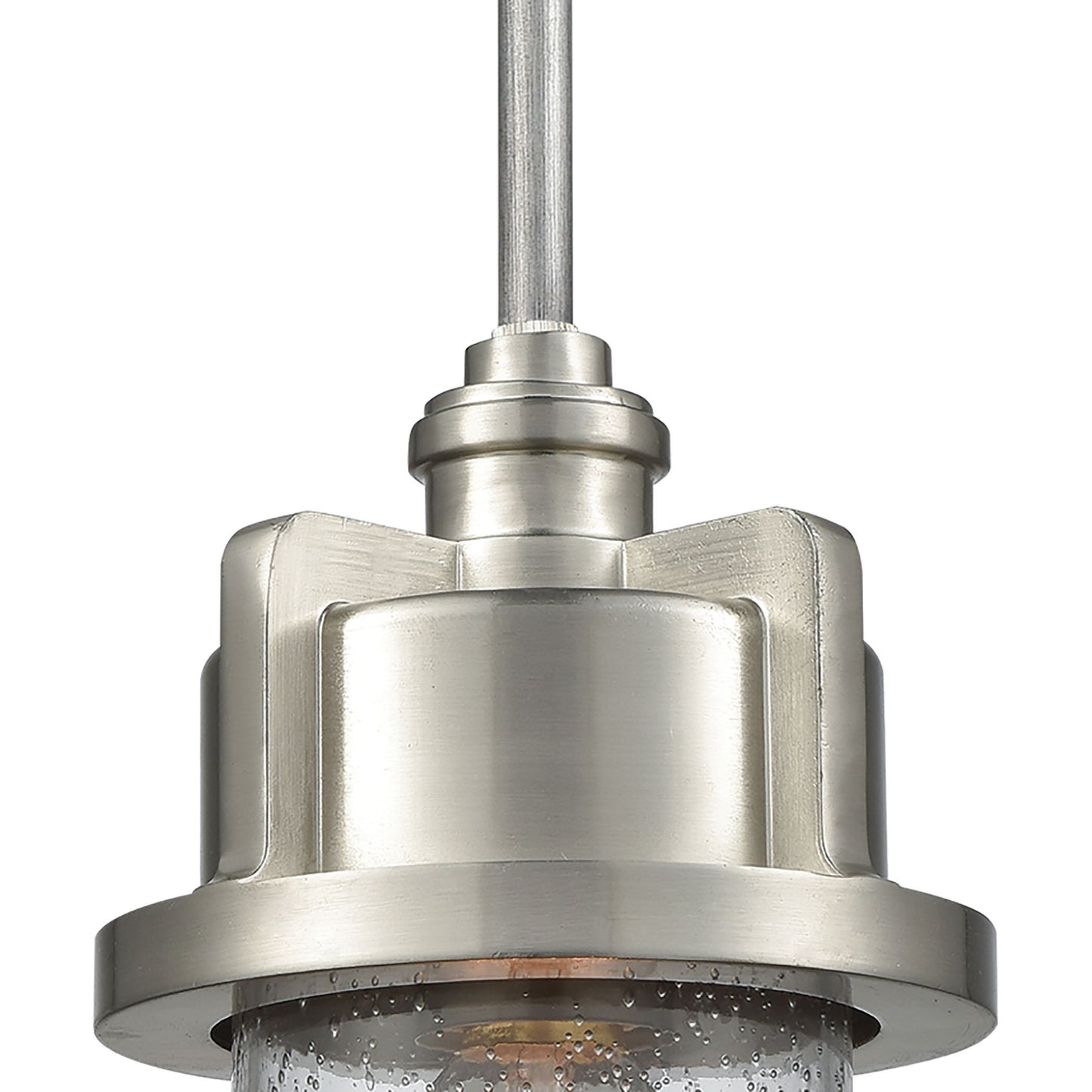 ELK SHOWROOM 16501/1 Briggs 1-Light Mini Pendant in Weathered Zinc and Satin Nickel with Seedy Glass