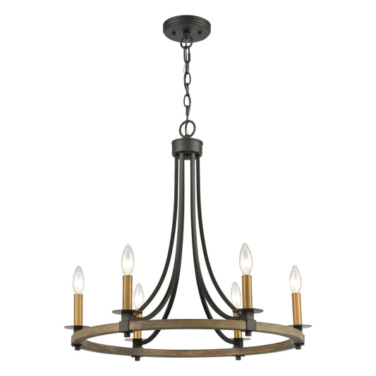 ELK SHOWROOM 16548/6 Woodbridge 24'' Wide 6-Light Chandelier - Matte Black