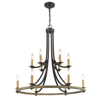 ELK SHOWROOM 16549/12 Woodbridge 32'' Wide 12-Light Chandelier - Matte Black