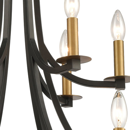 ELK SHOWROOM 16549/12 Woodbridge 32'' Wide 12-Light Chandelier - Matte Black