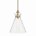 KICHLER 52774CPZCLR Laria 10.5 Inch 1 Light Pendant With Clear Glass In Champagne Bronze