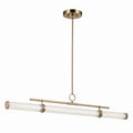 KICHLER 52754CPZLED Riven 60.25 Inch Led 1 Light Linear Chandelier With Clear Fluted Glass In Champagne Bronze
