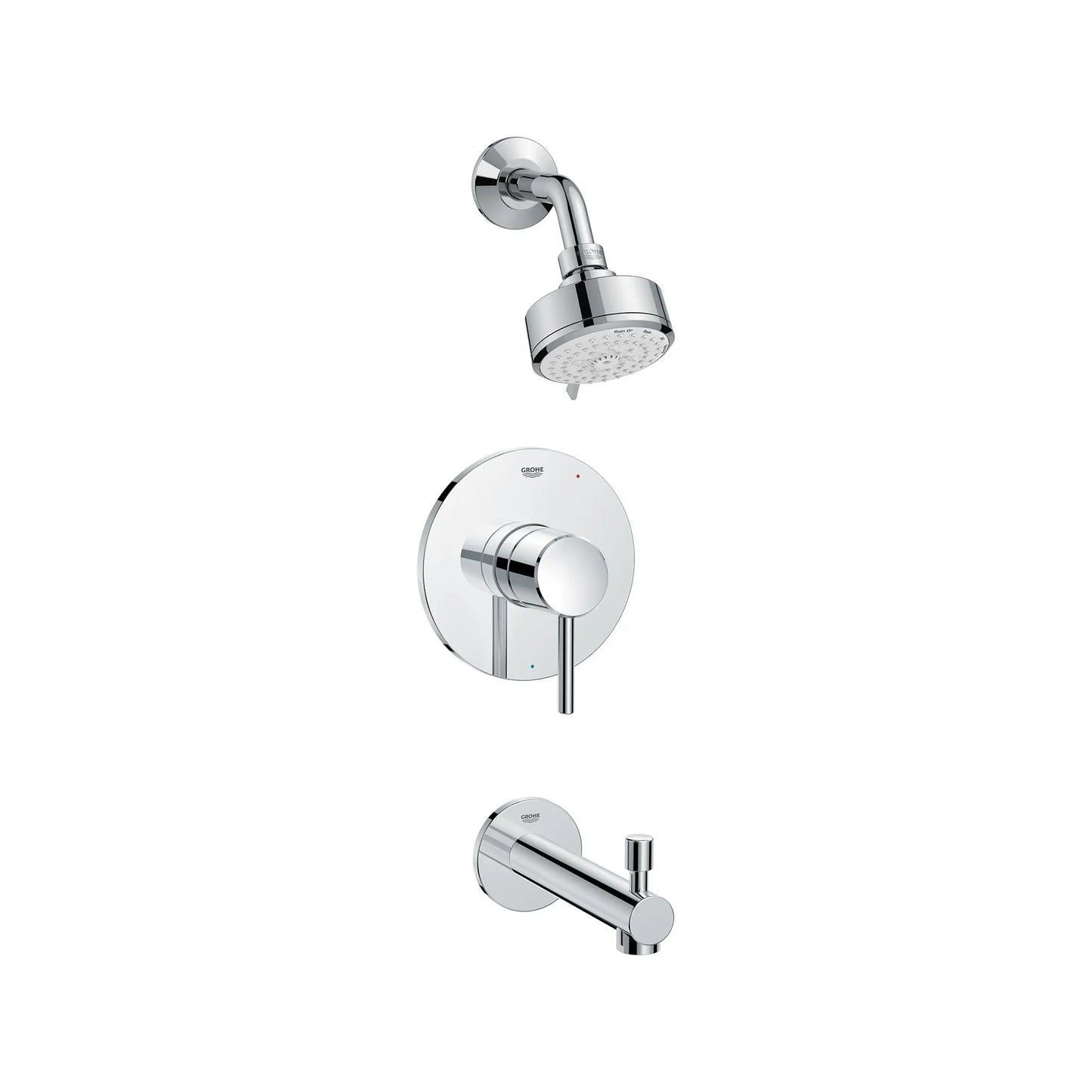 GROHE 1024980000 Concetto Pressure Balance Valve Tub/Shower Trim Kit - Chrome