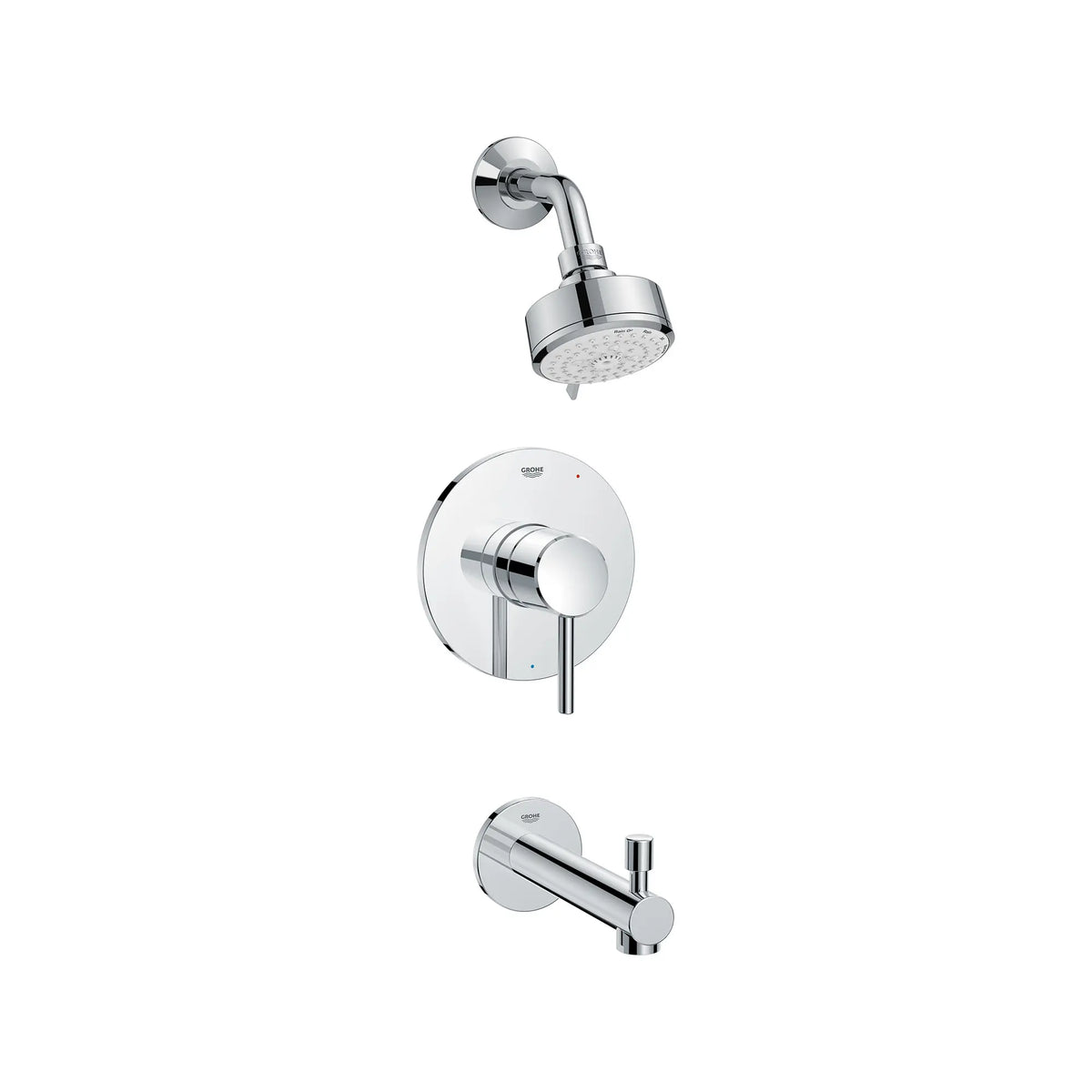 GROHE 1024980000 Concetto Pressure Balance Valve Tub/Shower Trim Kit - Chrome