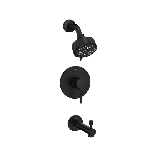 GROHE 1024982430 Concetto Pressure Balance Valve Tub/Shower Trim Kit - Matte Black