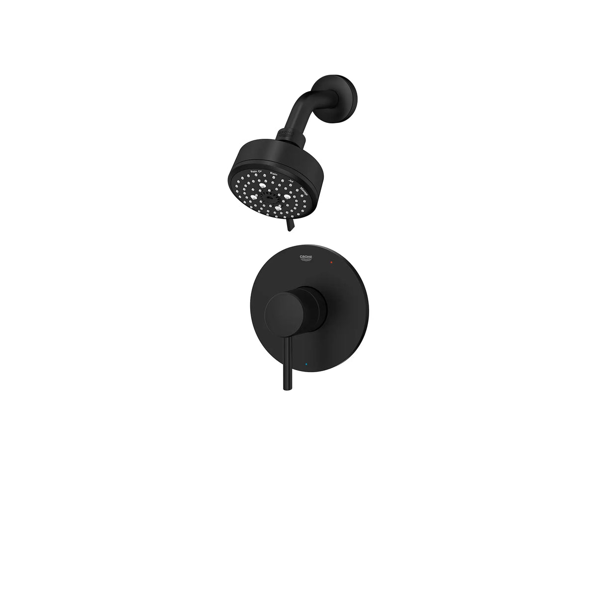 GROHE 1024952430 Concetto Pressure Balance Valve Shower Trim Kit - Matte Black