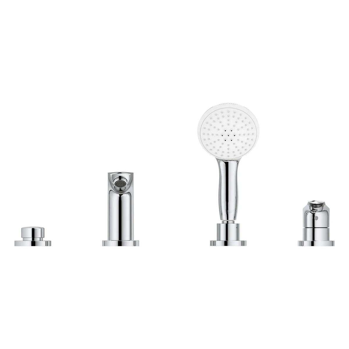 GROHE 25277003 Eurosmart 4-Hole Single Handle Deck Mount Roman Tub Faucet with 1.5 gpm Hand Shower - Chrome