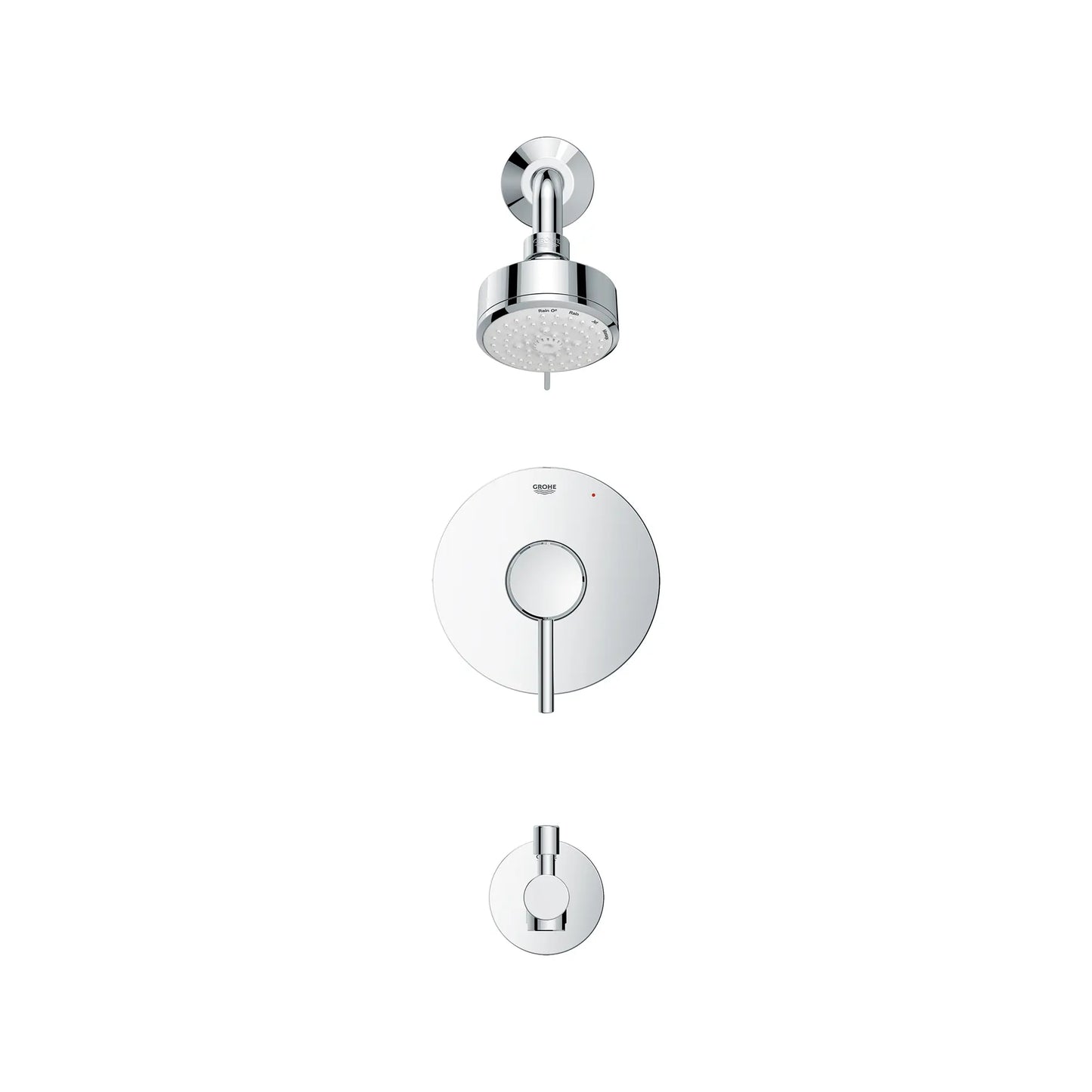GROHE 1024980000 Concetto Pressure Balance Valve Tub/Shower Trim Kit - Chrome