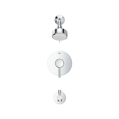 GROHE 1024980000 Concetto Pressure Balance Valve Tub/Shower Trim Kit - Chrome