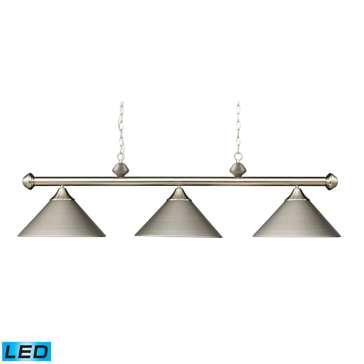 ELK SHOWROOM 168-SN-LED Casual Traditions 51'' Wide 3-Light Linear Chandelier - Satin Nickel