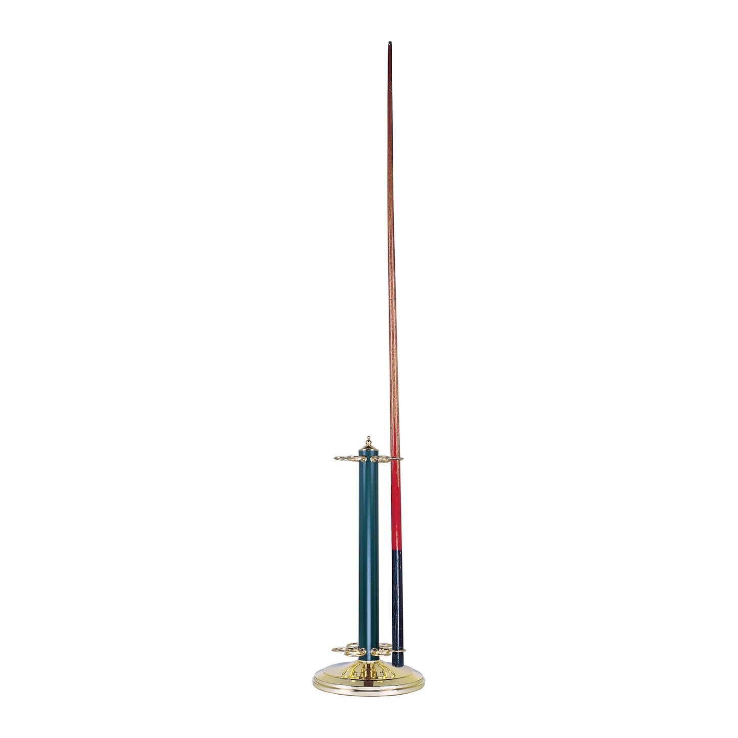 ELK SHOWROOM 169-PBG CASUAL TRADITIONS CUE STAND POLISHED BRASS GREEN