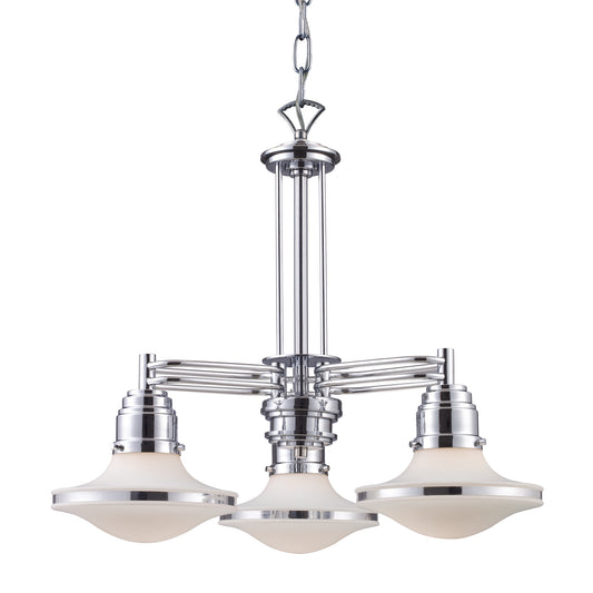 ELK SHOWROOM 17055/3 Retrospective 3-Light Chandelier in Polished Chrome