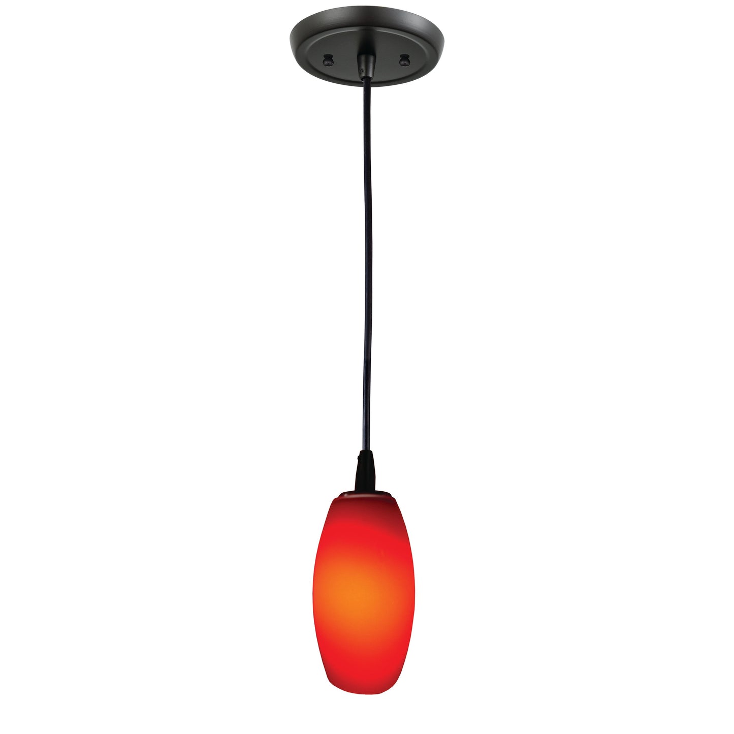 ELK SHOWROOM 17215/1 1-Light Pendant in Gloss Black with Vermillion Glass