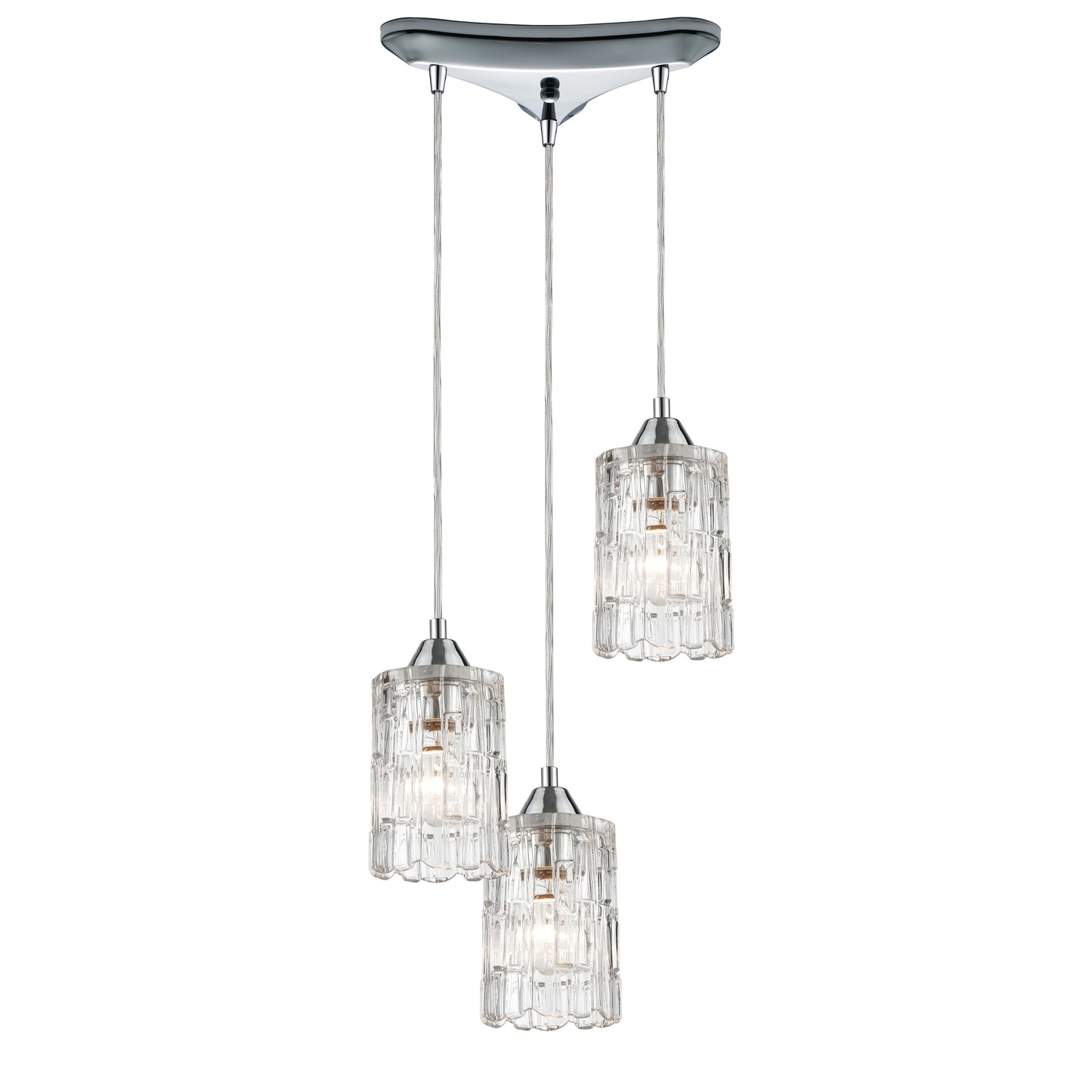 ELK SHOWROOM 17414/3 Ezra 12'' Wide 3-Light Multi Pendant - Polished Chrome