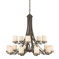 KICHLER 1675OZ Hendrik 36" 15 Light Chandelier With Light Umber Etched Glass Olde Bronze
