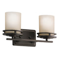 KICHLER 5077OZ Hendrik 14.5" 2 Light Vanity Light With Light Umber Etched Glass Olde Bronze