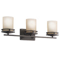 KICHLER 5078OZ Hendrik 24" 3 Light Vanity Light With Light Umber Etched Glass Olde Bronze
