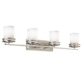 KICHLER 5079NI Hendrik 33.75" 4 Light Vanity Light With Satin Etched Cased Opal Brushed Nickel