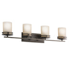 KICHLER 5079OZ Hendrik 33.75" 4 Light Vanity With Light Umber Etched Glass Olde Bronze