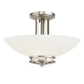 KICHLER 3674NI Hendrik 15" 2 Light Semi Flush With Satin Etched Cased Opal Glass Brushed Nickel