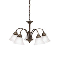 KICHLER 2093OZ Wynberg 13.75" 5 Light Chandelier With Satin Etched Glass In Olde Bronze