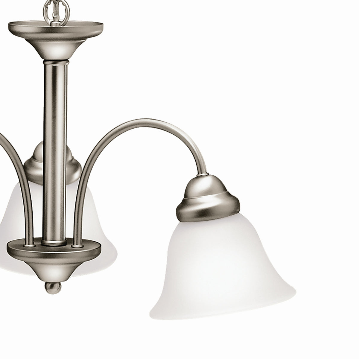 KICHLER 3293NI Wynberg 13" 3 Light Chandelier With Satin Etched Glass In Brushed Nickel