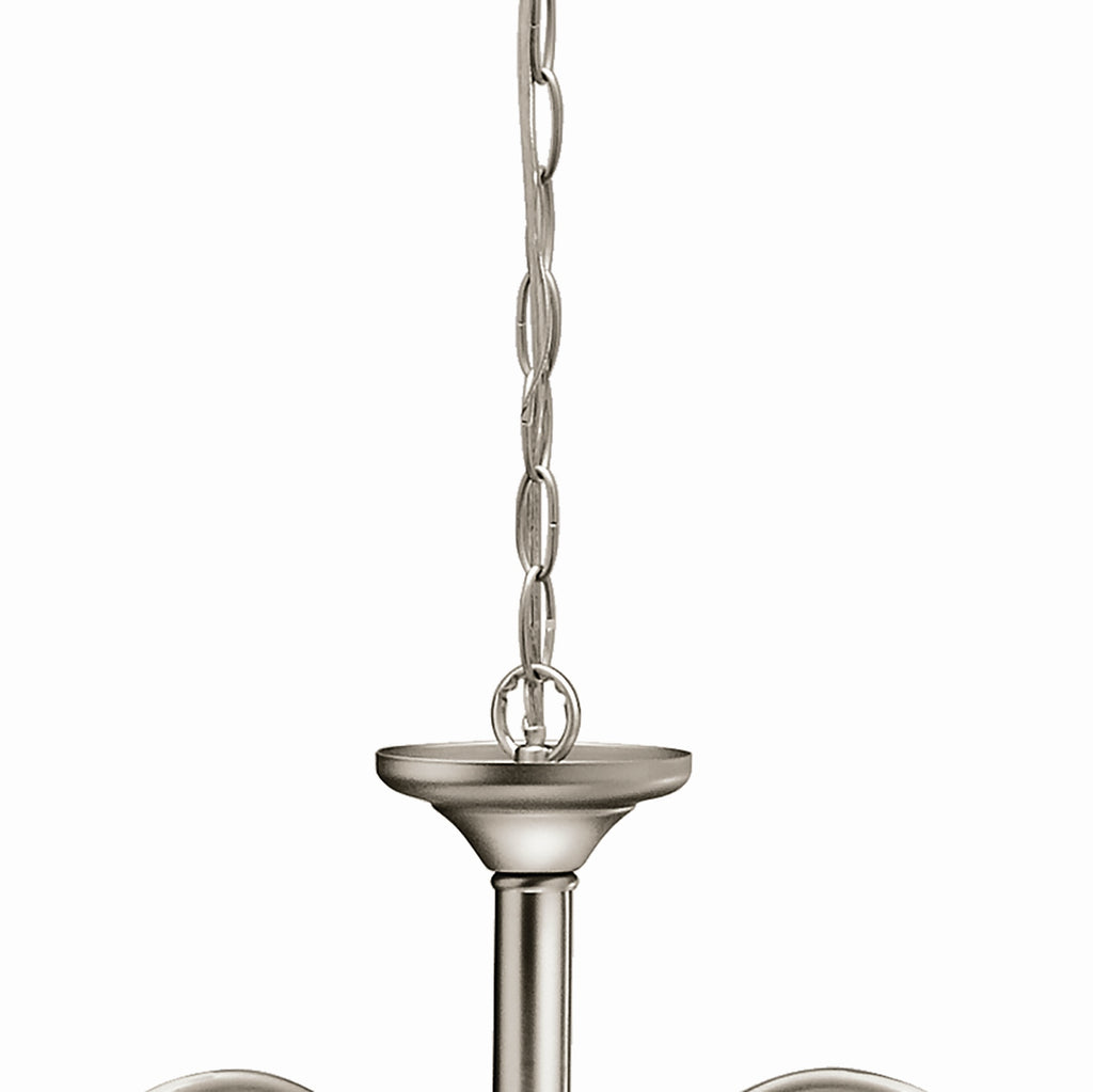 KICHLER 3293NI Wynberg 13" 3 Light Chandelier With Satin Etched Glass In Brushed Nickel