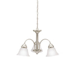 KICHLER 3293NI Wynberg 13" 3 Light Chandelier With Satin Etched Glass In Brushed Nickel