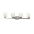 KICHLER 5099NI Eileen 33.75" 4 Light Vanity Light With Satin Etched Cased Opal Glass In Brushed Nickel