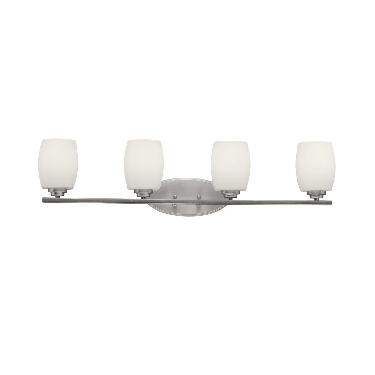 KICHLER 5099NI Eileen 33.75" 4 Light Vanity Light With Satin Etched Cased Opal Glass In Brushed Nickel