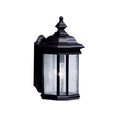 KICHLER 9029BK Kirkwood 17" 1 Light Outdoor Wall Light With Clear Seeded Glass In Black