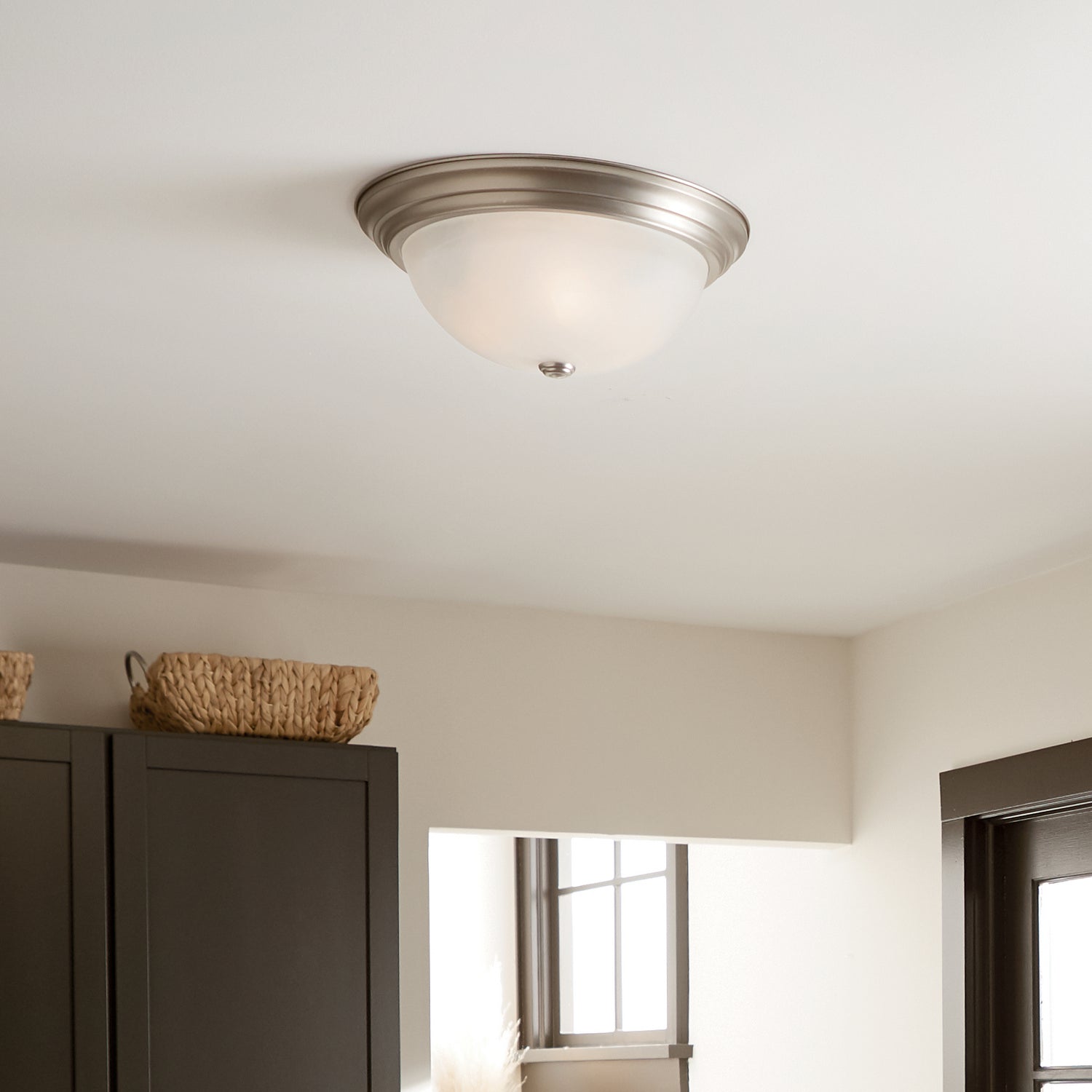 KICHLER 8110NI 15.25" 3 Light Flush Mount Brushed Nickel