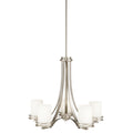 KICHLER 1672NI Hendrik 21.5" 5 Light Chandelier With Satin Etched Cased Opal Glass Brushed Nickel