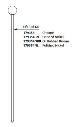 MOEN 179354 Wynford Lift Rod Kit - Chrome