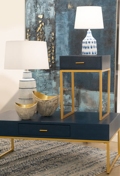 ELK STUDIO 180-011 Shagreen Accent Table - Navy