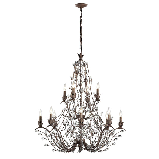 ELK SHOWROOM 18147/8+4 Sagemore 37'' Wide 12-Light Chandelier - Bronzed Rust