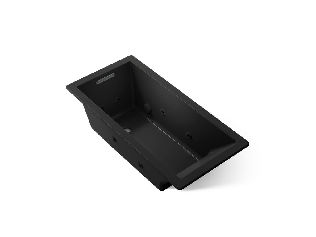 KOHLER K-1822-JH-7 Underscore 66" X 32" Drop-In Heated Whirlpool Bath - Black Black