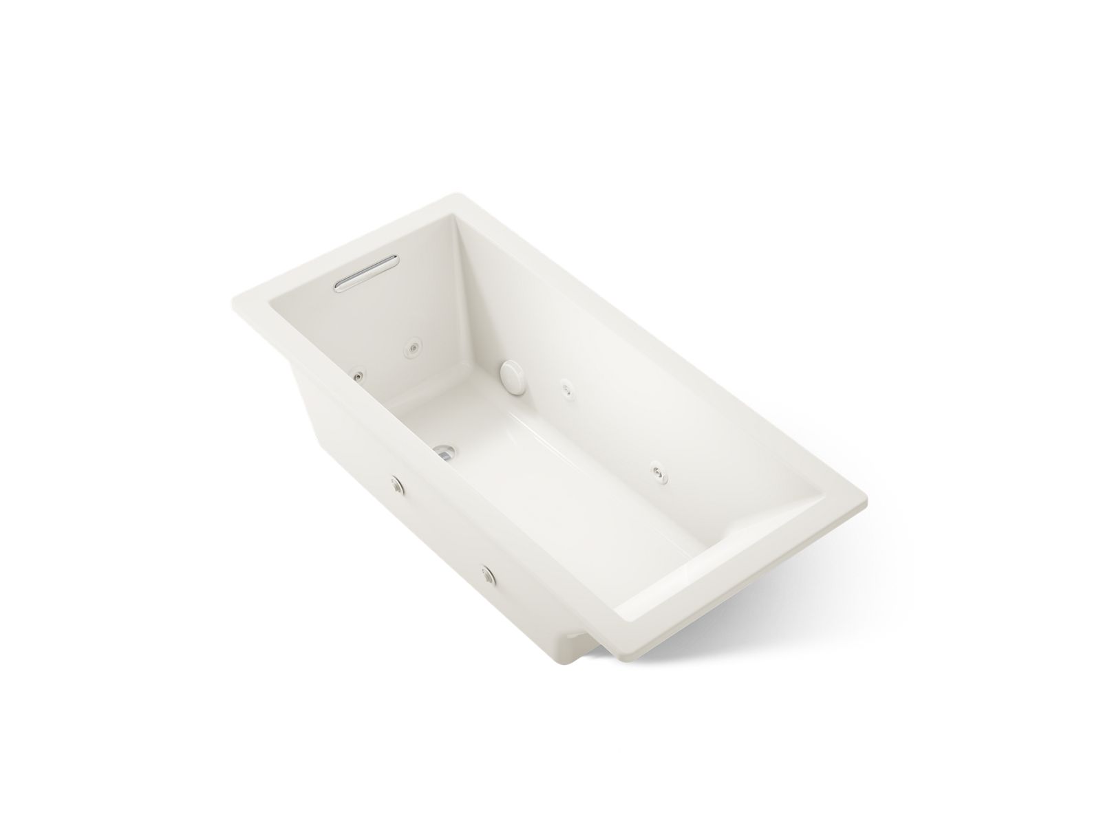 KOHLER K-1822-JH-96 Underscore 66" X 32" Drop-In Heated Whirlpool Bath - Biscuit