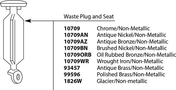 MOEN 1826W Drain Plug & Seat - Glacier