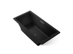 KOHLER K-1835-GHW-7 Underscore 72" X 36" Drop-In Heated Bubblemassage Air Bath With Bask Heated Surface - Black Black