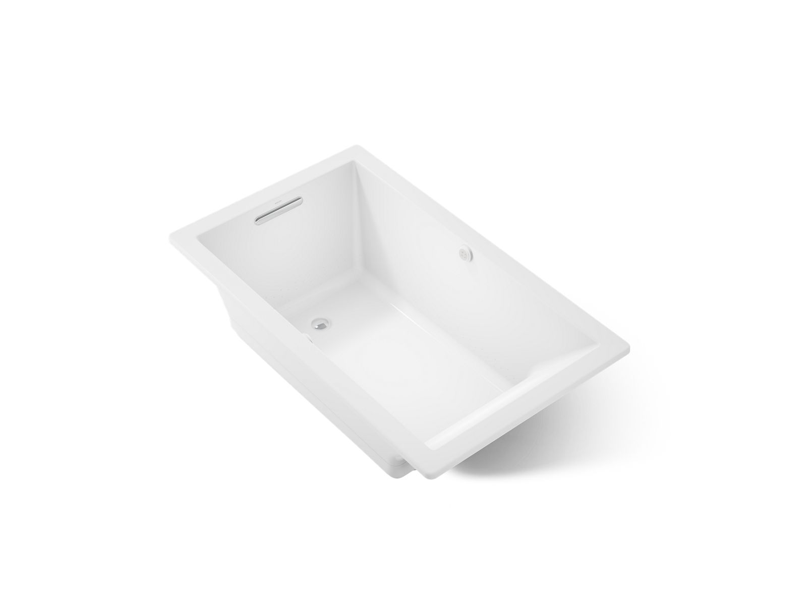 KOHLER K-1849-GHW-0 Underscore 60" X 36" Drop-In Heated Bubblemassage Air Bath With Bask Heated Surface - White